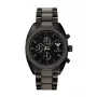 ARMANI AR5953 Herren Quarz-Chronograph Uhr 43mm Schwarzes Zifferblatt Edelstahl mit Silikon-Wickelarmband
