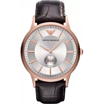 Armani AR9101L Herren Quarz Analoguhr 33mm Schwarzes Zifferblatt Lederarmband