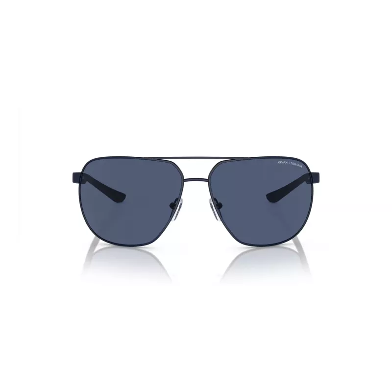 Armani Exchange AX2047S6003Z3 Herren Rechteck-Sonnenbrille Matt Schwarz Dunkelgrau 63mm