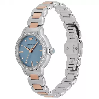 ARMANI Damen AR11597 Uhr 32mm Edelstahl silbernes Zifferblatt Mesh Armband
