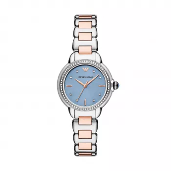 ARMANI Damen AR11597 Uhr 32mm Edelstahl silbernes Zifferblatt Mesh Armband