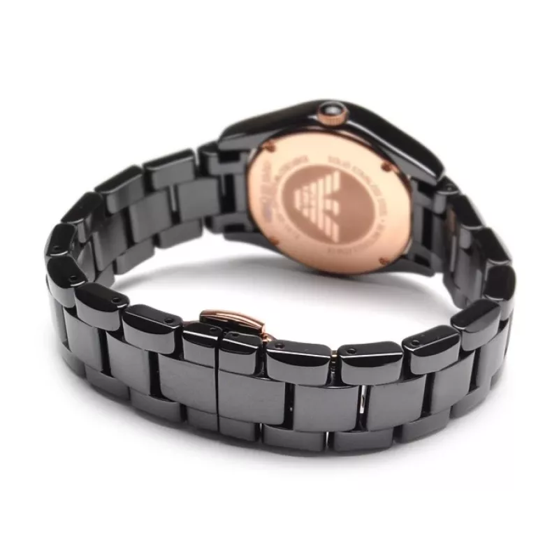 ARMANI Damenuhr AR1412 Quarz-Chronograph 35mm Schwarz Keramik
