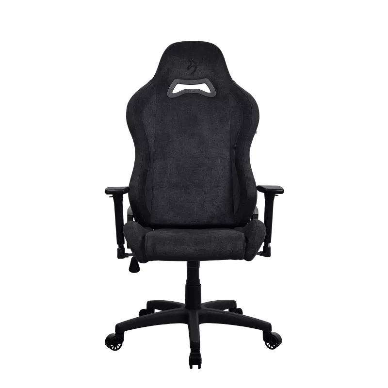Arozzi Torretta Soft Fabric Gaming-Stuhl – Reinschwarz, Metallrahmen, Klasse 4 Gasfeder, 3D-Armlehnen