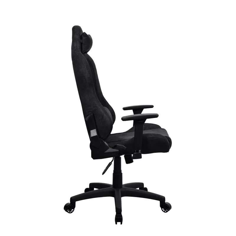 Arozzi Torretta Soft Fabric Gaming-Stuhl – Reinschwarz, Metallrahmen, Klasse 4 Gasfeder, 3D-Armlehnen