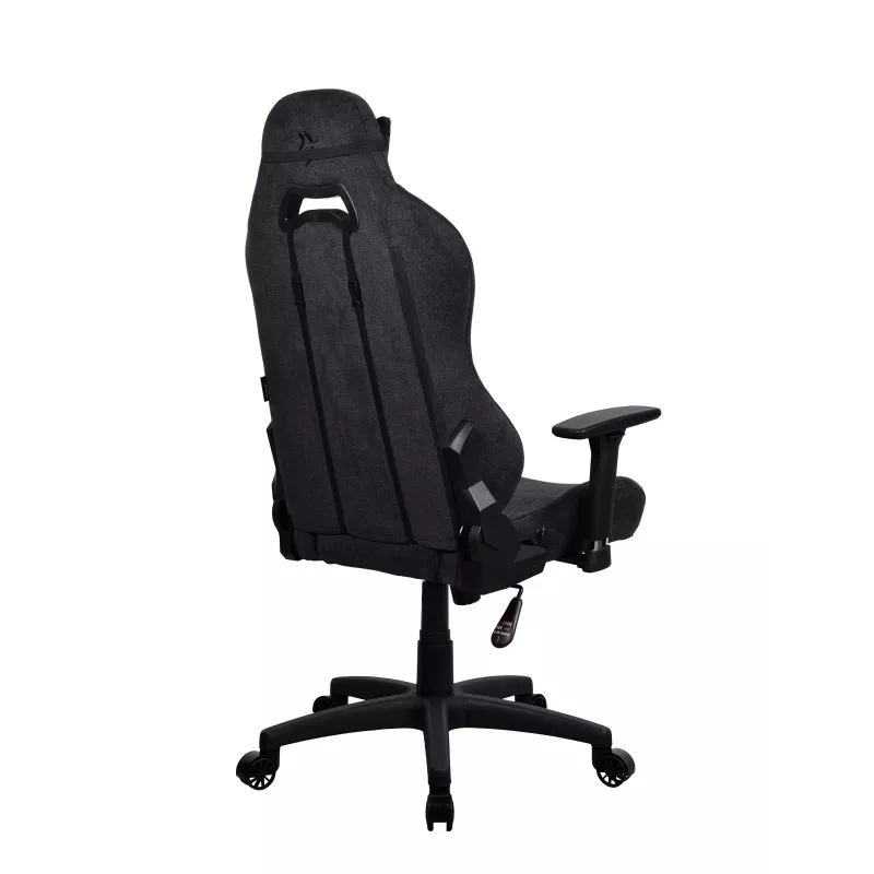 Arozzi Torretta Soft Fabric Gaming-Stuhl – Reinschwarz, Metallrahmen, Klasse 4 Gasfeder, 3D-Armlehnen