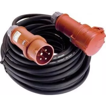 AS Schwabe 25m 16A 5-poliges CEE-Verlängerungskabel mit Phasenwender, 400V, IP44, Schwarz 60548