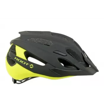 Author Root Inmold X0 Fahrradhelm, Schwarz/Neon-Gelb, 52-57cm