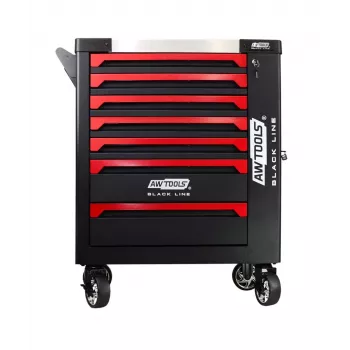 AWTOOLS 7-Schubladen Werkstattwagen mit Seitenwandschrank Black Line