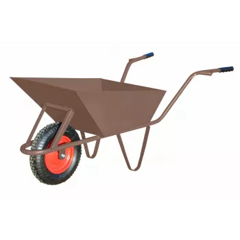 AWTOOLS Bau-Schubkarre 85L 1,5mm Braun mit Radabdeckung