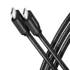AXAGON BUCM-CM15AB USB-C-auf-USB-C-2.0-Kabel, 1,5 m, PD 60 W, 3 A, geflochten – Schwarz
