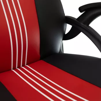 Baracuda ABALONE-B/R Gaming Chair Black/Red – Ergonomisches PU-Leder, 2D-Armlehnen, Gaslift Klasse 4