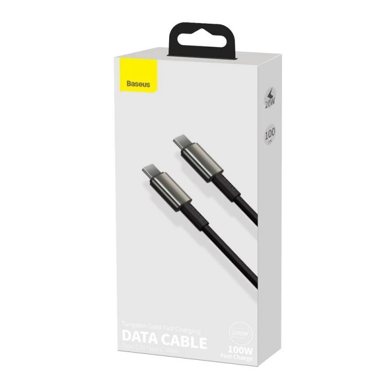 Baseus Tungsten Gold USB-C auf USB-C Kabel, 100W, 1 m, Schwarz