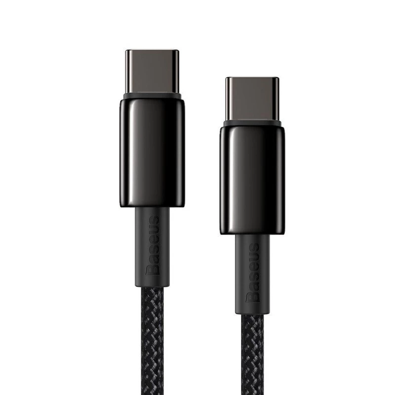 Baseus Tungsten Gold USB-C auf USB-C Kabel, 100W, 1 m, Schwarz