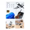 Baseus Metal Gleam Series 10-in-1 USB-C Hub USB-C auf USB-C PD / USB-C / 3x USB-A / 2x HDMI / RJ-45 / SD / TF - Schwarz
