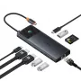 Baseus Metal Gleam Series 10-in-1 USB-C Hub USB-C auf USB-C PD / USB-C / 3x USB-A / 2x HDMI / RJ-45 / SD / TF - Schwarz