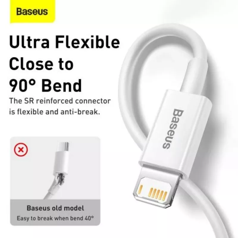 Baseus Superior Series Lightning-Kabel, Schnellladen, Daten 2.4A, 1.5m Weiß (CALYS-B02)