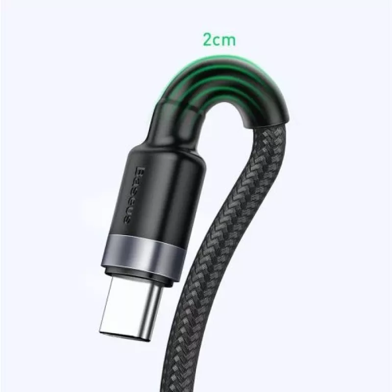 Baseus Cafule SuperCharge USB-A auf USB-C Kabel, 40W, 5A, QC 3.0, 1 m, Schwarz/Grau