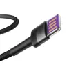 Baseus Cafule SuperCharge USB-A auf USB-C Kabel, 40W, 5A, QC 3.0, 1 m, Schwarz/Grau