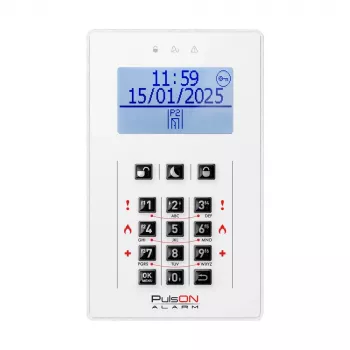 BCS PulsON LCD/C LCD-Tastatur für Alarmanlagen, Weiß