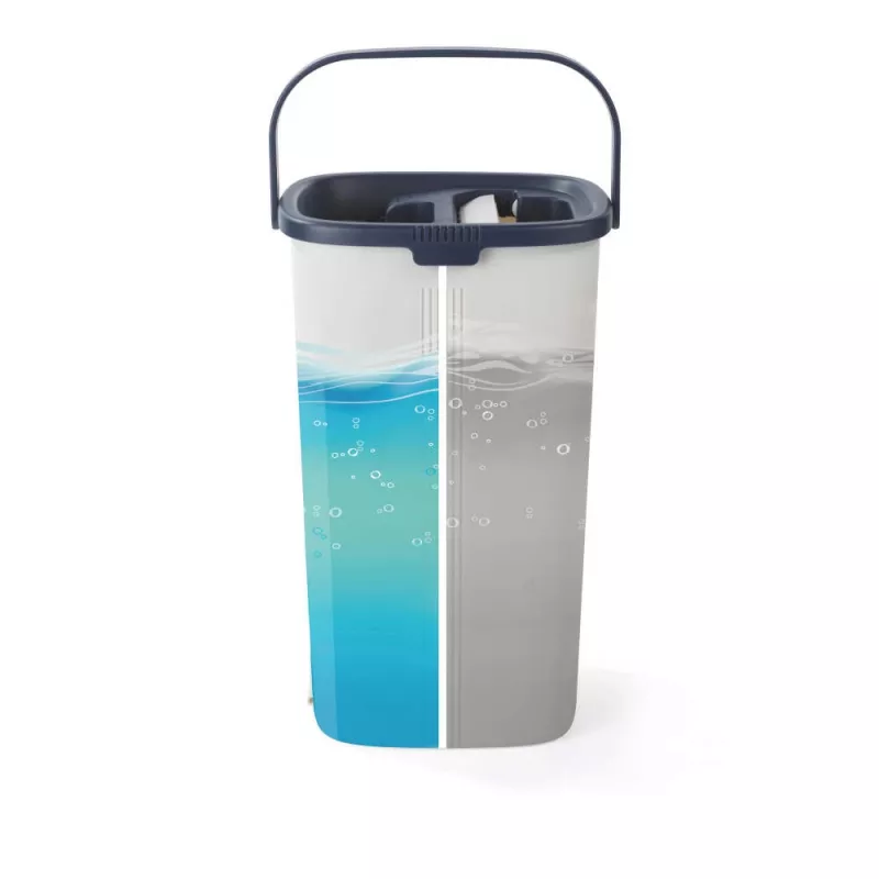 Beldray LA00000008EU7 Flachmopp- und Eimerset – Grau/Blau, 5L selbstauswringend, Teleskopstiel, Mikrofaser