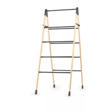 Beldray LA00000051EU7 Bamboo Clothes Airer - Folding A-Frame, 7m Drying Space, 12 Rails, 2 Tiers, Natural Bamboo