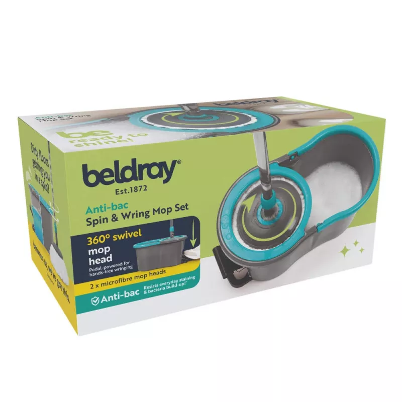Beldray LA00000186UFEU7 Anti-bac Spin & Wring Wischmopp-Set