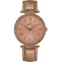 BELLEVUE Woman B39 35mm Quarzuhr silbernes Zifferblatt schwarzes Lederarmband