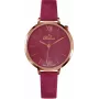 BELLEVUE Woman B50 35mm Quarz-Analoguhr silbernes Zifferblatt schwarzes Lederarmband