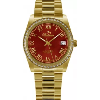 BELLEVUE Woman I18 Quarz Analoguhr 28mm silbernes Zifferblatt schwarzes Lederarmband