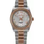 BELLEVUE Woman I21 36mm analoge Quarzuhr silbernes Zifferblatt schwarzes Lederarmband