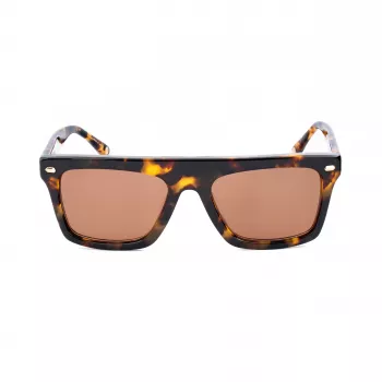 Belstaff Randford S153 Unisex-Sonnenbrille - Schwarzer Acetatrahmen, graue Polycarbonatgläser, 52 mm