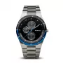 BERING Herren Classic Minimalist Quarzuhr 39mm Titanium Case Blue Dial Grey Stainless Steel Mesh Strap 32339-702