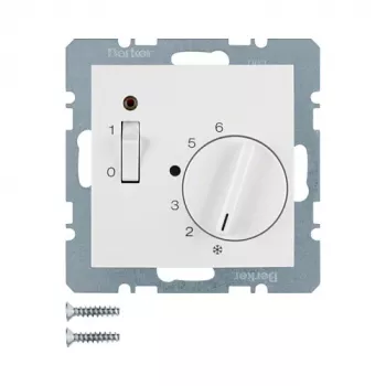 Berker 20301909 Raumtemperaturregler mit Öffner Zentralstück (230 V AC, 10 A)
