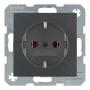 Berker 41431606 SCHUKO-Steckdose Aluminium – 16A 250V IP44 Unterputz mit Klappdeckel