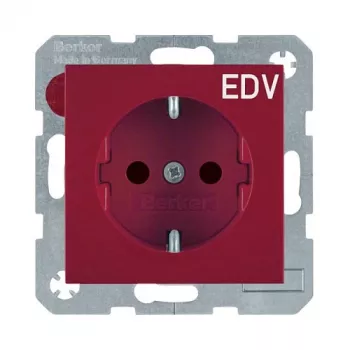 Berker 47238922 SCHUKO-Steckdose S.1 Rot Glänzend EDV