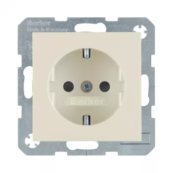 Berker 47238982 SCHUKO-Steckdose mit Klappdeckel, Unterputz, 16A 250V, Weiß (RAL 9010)