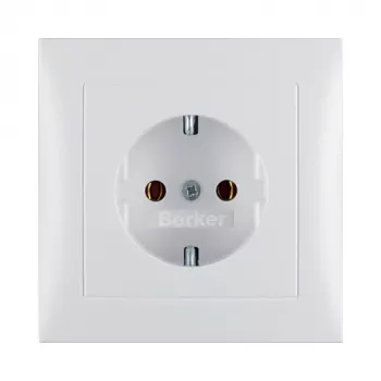 Berker 47429909 Unterputz-Steckdose mit Abdeckung S.1, Schuko Typ F, 16A 250V, Polarweiß