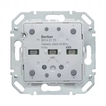 Berker 80142170 KNX Touch-Sensor-Modul 2-fach mit integriertem Busankoppler, Polarweiß glänzend