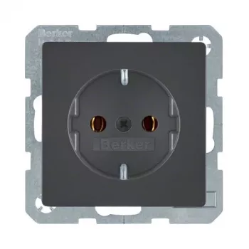 Berker Q.1/Q.3 SCHUKO-Steckdose 1-fach Anthrazit Velvet 16A 250V Unterputz