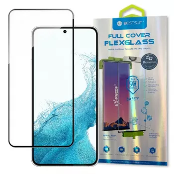Bestsuit 3D Edge Nano Flexi Glass Panzerglas Displayschutzfolie mit Rahmen für Samsung Galaxy S22 Transparent
