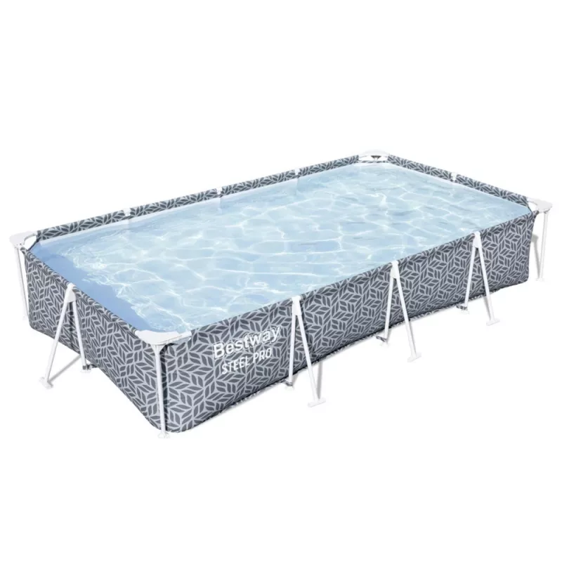 Bestway 561FV Frame Pool Rechteckig 366 x 201 x 66 cm Grau