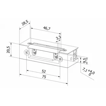 BIRA HARTTE S12UW Elektrischer Türöffner 12V AC/DC Fail-Secure mit mechanischem Freigabeschalter