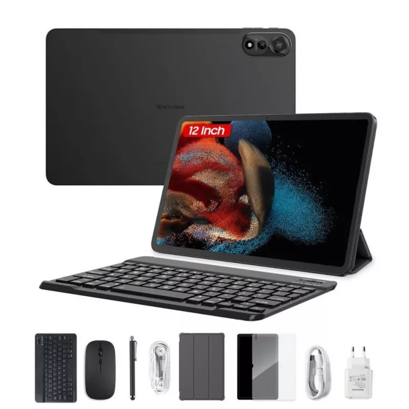 Blackview MEGA 2 Tablet 12 Zoll 6/256GB 4G LTE mit Tastatur, Hülle, Stylus und Maus-Set, Grün