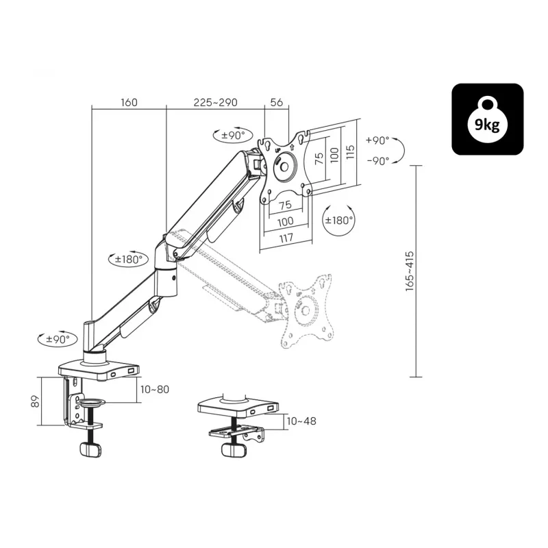 Blow HQ LCD-TV-Tischhalterung 17-32" mit Gelenk, 76-881