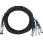 BlueOptics Dell EMC Kompatibles DAC-QSFP28-4SFP28-25G-BL Passives 100GBASE-CR4 QSFP28 auf 4x25GBASE-CR SFP28 Direct Attach Breakout-Kabel, 5m, AWG26