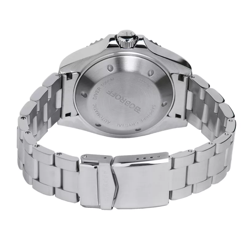 BOBROFF BF001 Herren Analog Quarzuhr 44mm Schwarzes Lederarmband