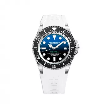 BOBROFF MAN BF0003-BFSTB Analog-Quarzuhr 42mm Edelstahl Schwarzes Leder
