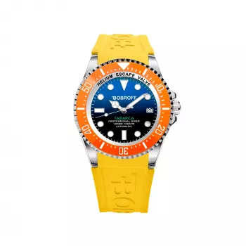 BOBROFF MAN BF0003bnBFSTA Quarz-Analoguhr 44mm Edelstahlgehäuse Lederarmband Braun