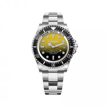 BOBROFF MAN BF0008 Analog-Quarzuhr 44mm Edelstahl Schwarzes Zifferblatt Lederarmband