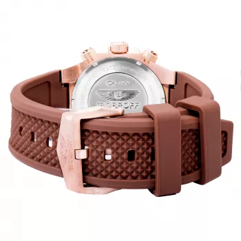 BOBROFF MAN BF1002M65 43mm Herren Quarz Analoguhr Schwarzes Zifferblatt Silberfarbenes Edelstahlgehäuse Schwarzes Lederarmband
